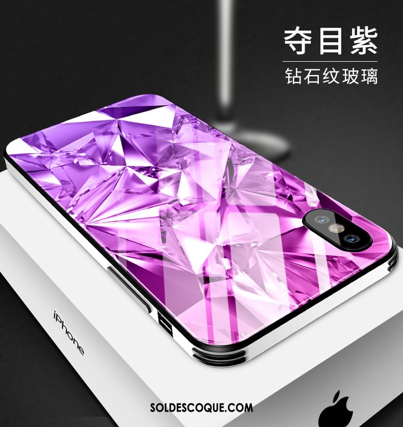 Coque iPhone Xs Tendance Téléphone Portable Violet Net Rouge Nouveau Pas Cher