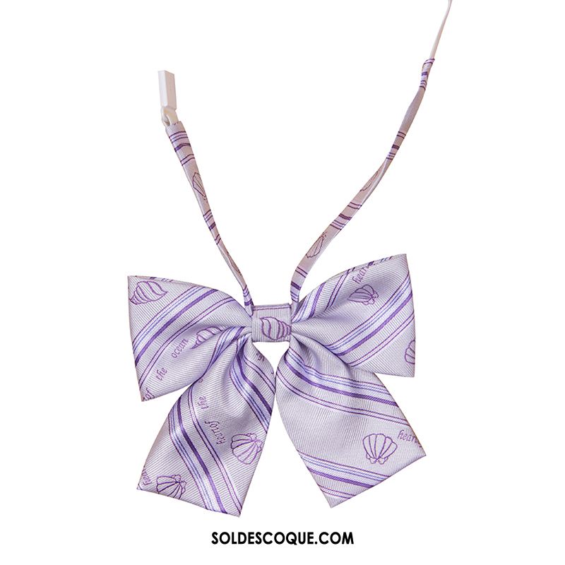 Nœud Papillon Femme Cœur Accessoires Violet Uniforme Chemise Soldes