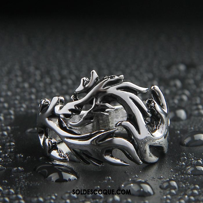 Bijoux En Argent Homme Dragon Tendance Créatif Étudiant Noir Pas Cher