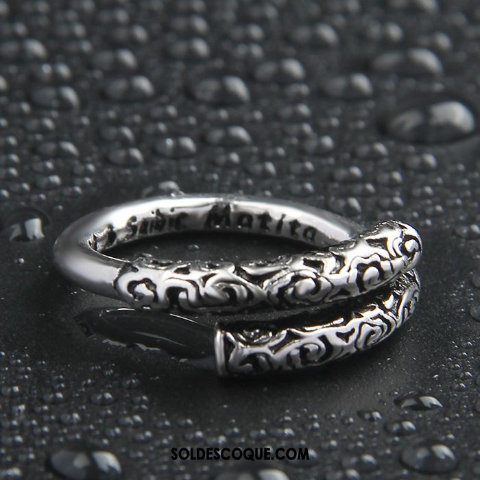 Bijoux En Argent Homme Dragon Tendance Créatif Étudiant Noir Pas Cher