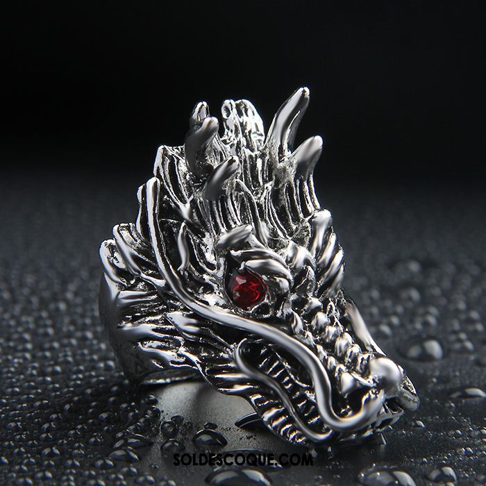 Bijoux En Argent Homme Dragon Tendance Créatif Étudiant Noir Pas Cher