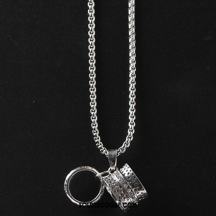 Bijoux En Argent Homme Filles Noir Dessin Animé Pendentif Argenté Pas Cher