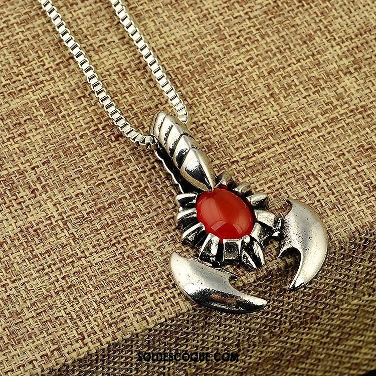 Bijoux En Argent Homme Mode Rouge Pendentif Accessoires Personnalité En Vente