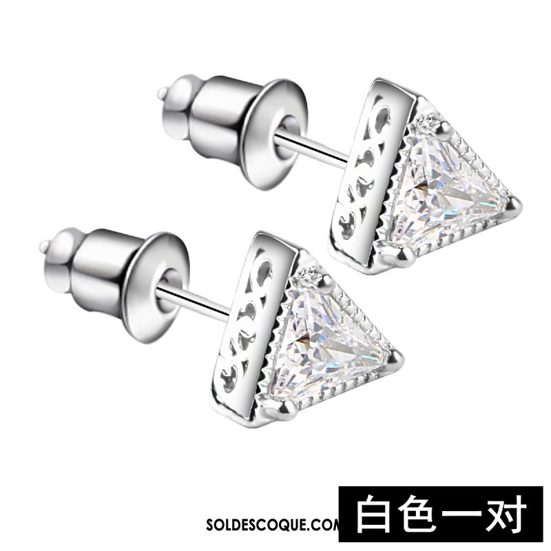 Bijoux En Argent Homme Tempérament Triangle Créatif Tendance Bleu Pas Cher