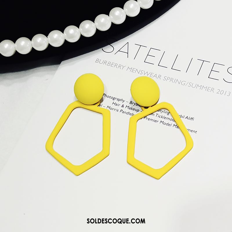 Boucles D'oreilles Femme All-match Couleur Du Coup Tendance Personnalité Rond En Ligne