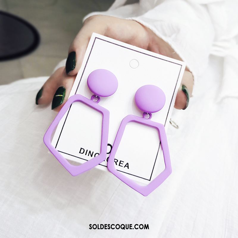 Boucles D'oreilles Femme All-match Couleur Du Coup Tendance Personnalité Rond En Ligne