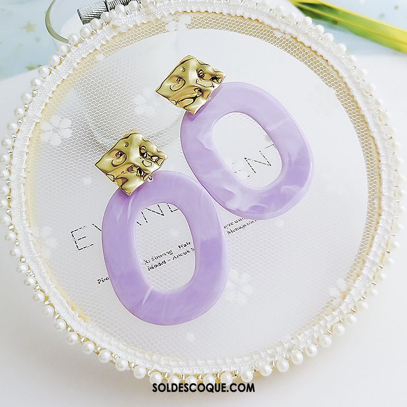 Boucles D'oreilles Femme All-match Couleur Du Coup Tendance Personnalité Rond En Ligne