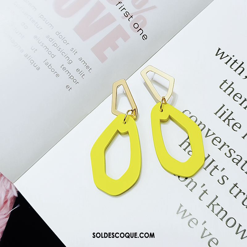 Boucles D'oreilles Femme All-match Couleur Du Coup Tendance Personnalité Rond En Ligne