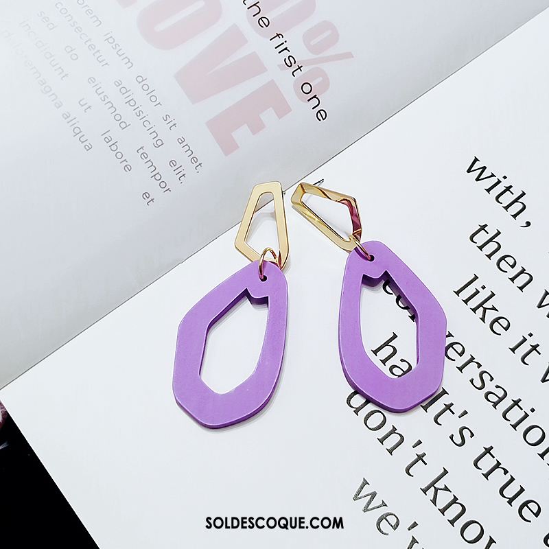 Boucles D'oreilles Femme All-match Couleur Du Coup Tendance Personnalité Rond En Ligne