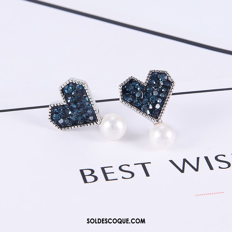 Boucles D'oreilles Femme All-match Simple Personnalité Bleu Réseau En Vente