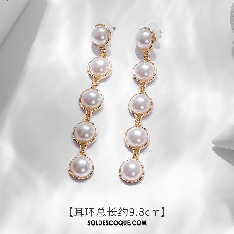 Boucles D'oreilles Femme Blanc Personnalité Tendance Tempérament Longue Section Pas Cher