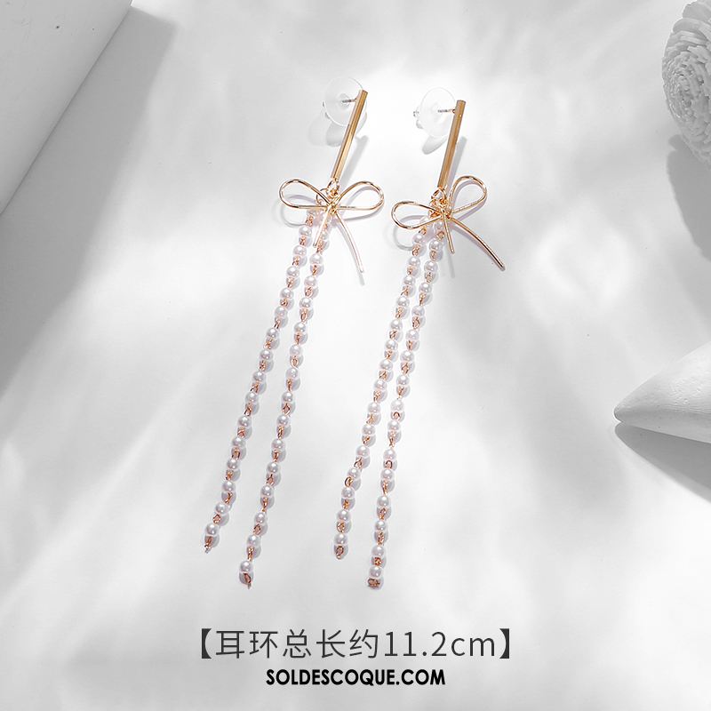 Boucles D'oreilles Femme Blanc Personnalité Tendance Tempérament Longue Section Pas Cher