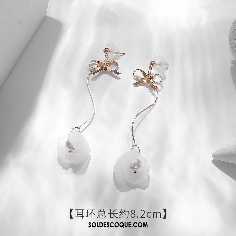 Boucles D'oreilles Femme Blanc Personnalité Tendance Tempérament Longue Section Pas Cher