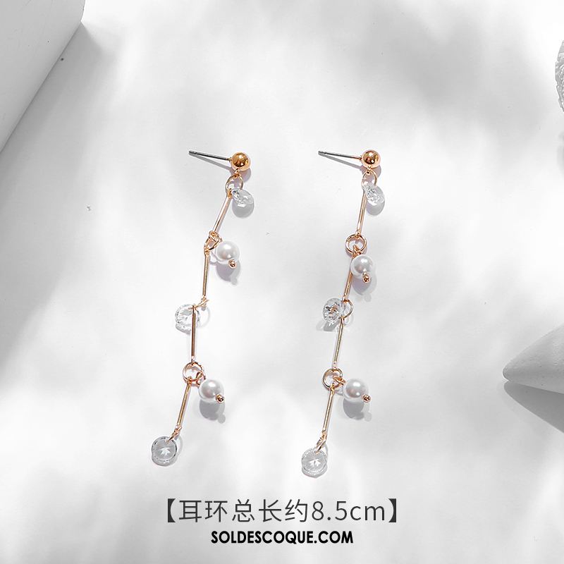 Boucles D'oreilles Femme Blanc Personnalité Tendance Tempérament Longue Section Pas Cher