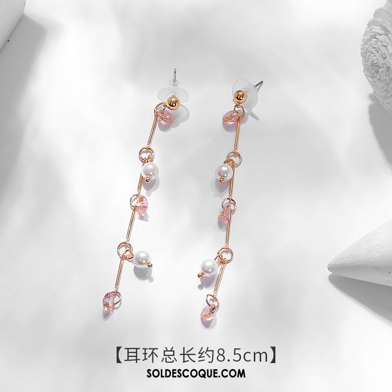 Boucles D'oreilles Femme Blanc Personnalité Tendance Tempérament Longue Section Pas Cher