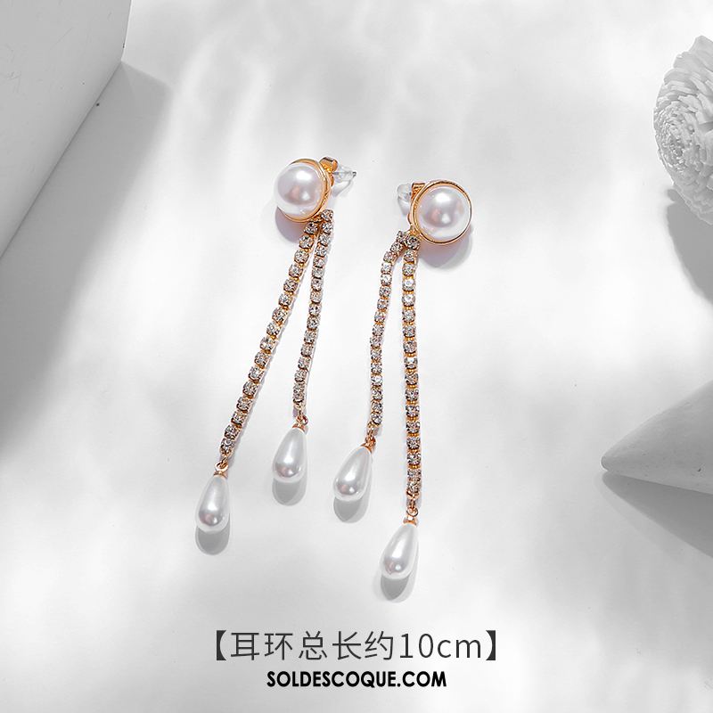 Boucles D'oreilles Femme Blanc Personnalité Tendance Tempérament Longue Section Pas Cher