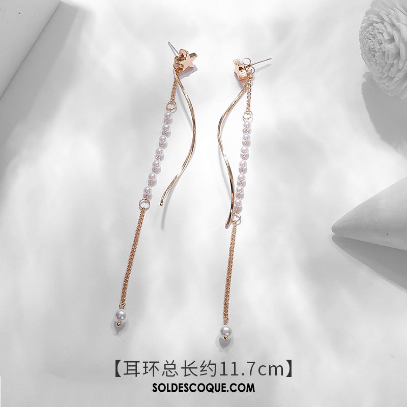 Boucles D'oreilles Femme Blanc Personnalité Tendance Tempérament Longue Section Pas Cher