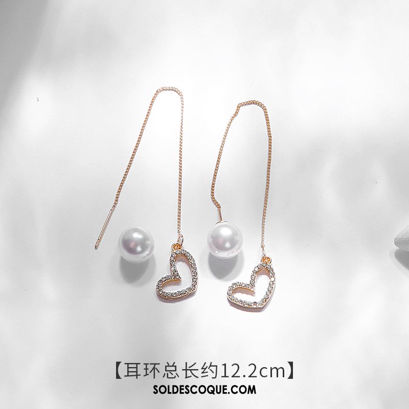 Boucles D'oreilles Femme Blanc Personnalité Tendance Tempérament Longue Section Pas Cher