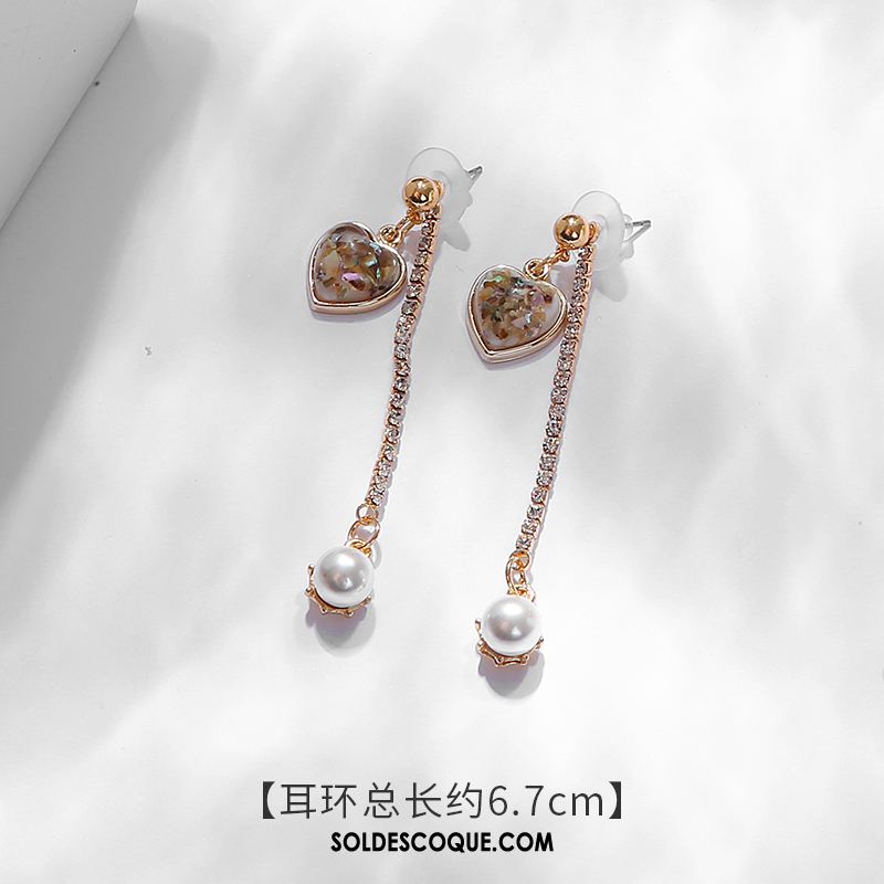 Boucles D'oreilles Femme Blanc Personnalité Tendance Tempérament Longue Section Pas Cher