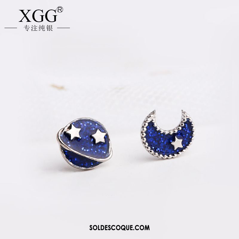 Boucles D'oreilles Femme Bleu Pure Réseau Simple Rouge France