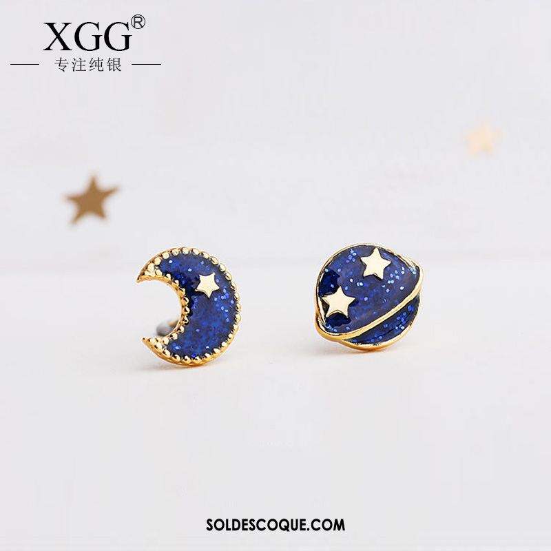 Boucles D'oreilles Femme Bleu Pure Réseau Simple Rouge France