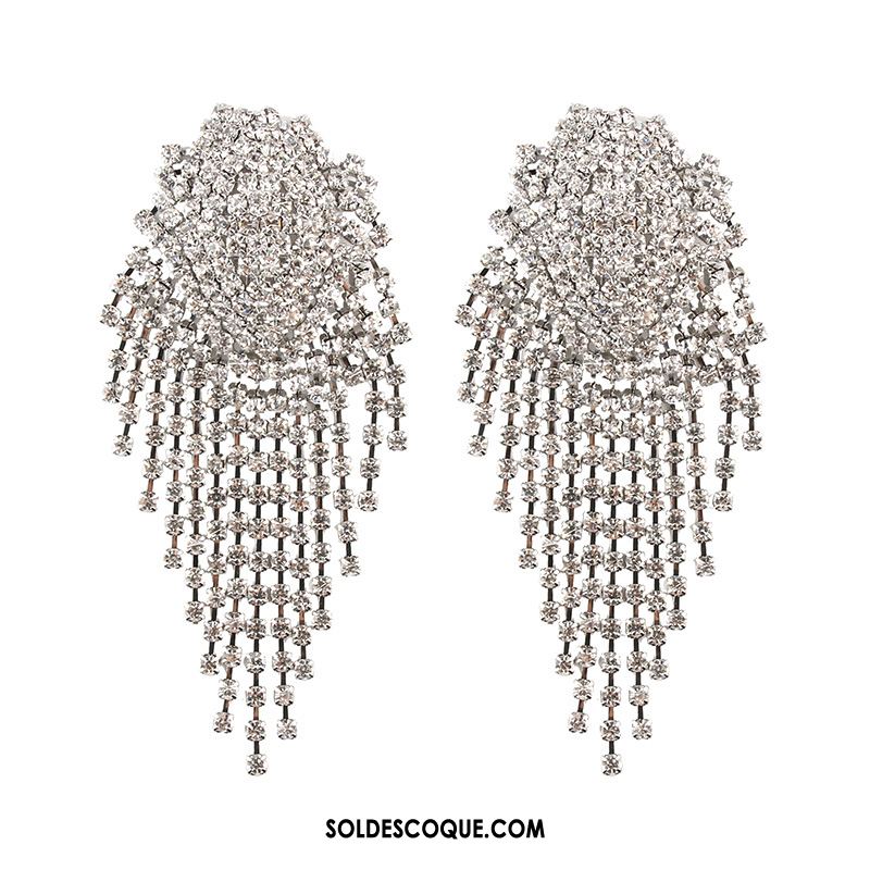 Boucles D'oreilles Femme Europe Blanc Réseau Atmosphère Tassel Pas Cher