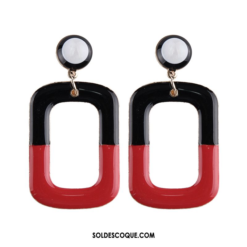 Boucles D'oreilles Femme Europe Réseau Piqûre Couleur Du Coup Noir Et Blanc Pas Cher