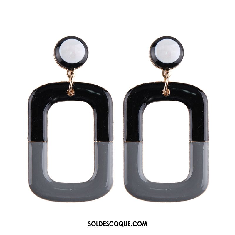 Boucles D'oreilles Femme Europe Réseau Piqûre Couleur Du Coup Noir Et Blanc Pas Cher