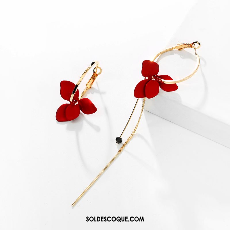 Boucles D'oreilles Femme Fleurs Argenté Longue Section Tendance Tempérament Soldes