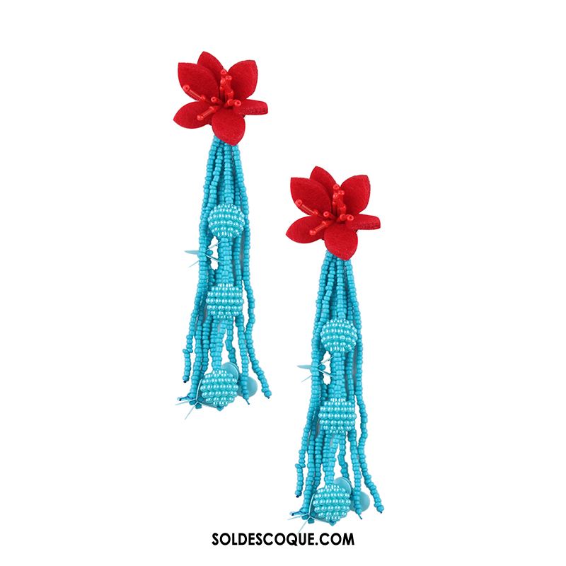 Boucles D'oreilles Femme Le Nouveau Longue Section Vacances Fleurs Europe Pas Cher