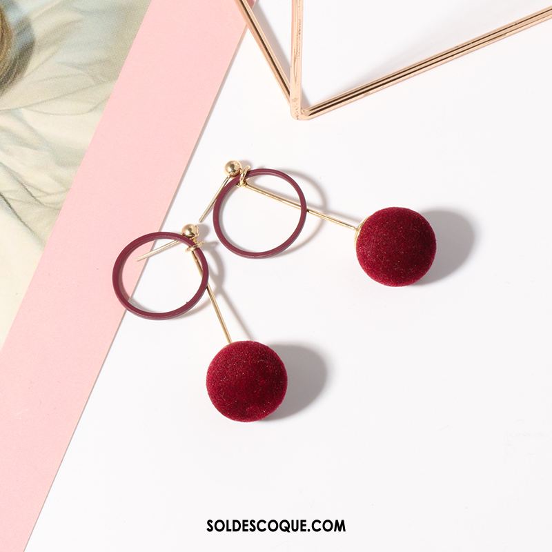 Boucles D'oreilles Femme Mode Europe Nouveau Tempérament Rouge Soldes