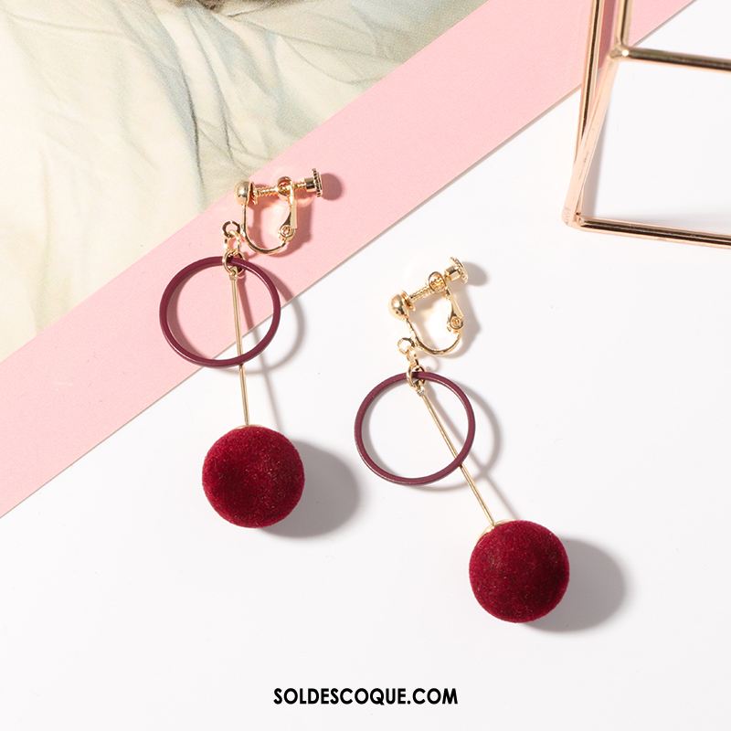 Boucles D'oreilles Femme Mode Europe Nouveau Tempérament Rouge Soldes