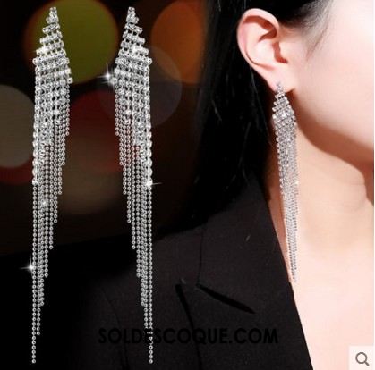 Boucles D'oreilles Femme Mode Marier La Mariée Longue Section Tassel En Vente