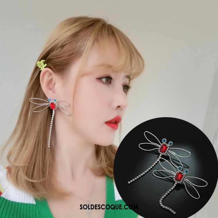 Boucles D'oreilles Femme Mode Pierres De Strass Rouge Modèles Féminins Tendance Pas Cher