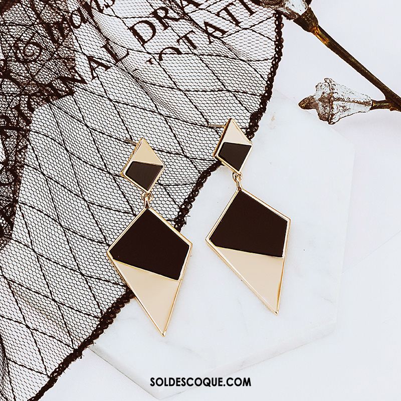 Boucles D'oreilles Femme Noir Pendentif All-match Longue Section Personnalité En Vente