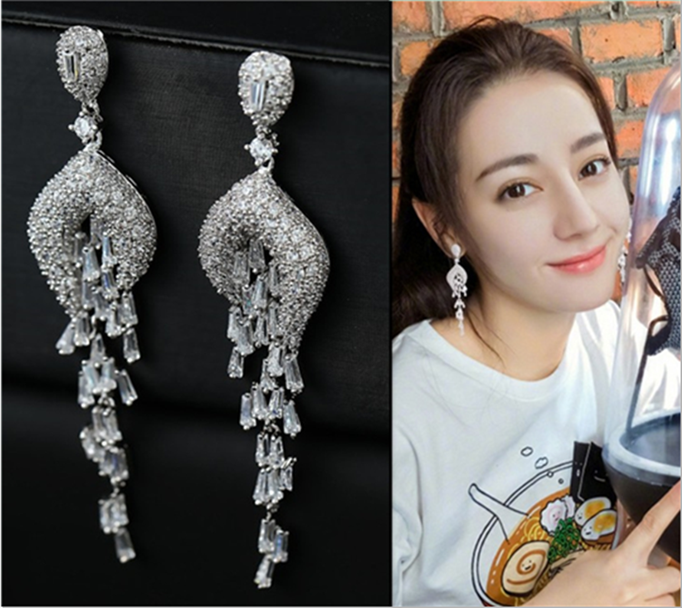 Boucles D'oreilles Femme Perle Cristal Tassel Modèles Féminins Longue Section France