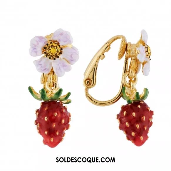 Boucles D'oreilles Femme Petit Tassel Rouge Fraise Fleurs En Ligne