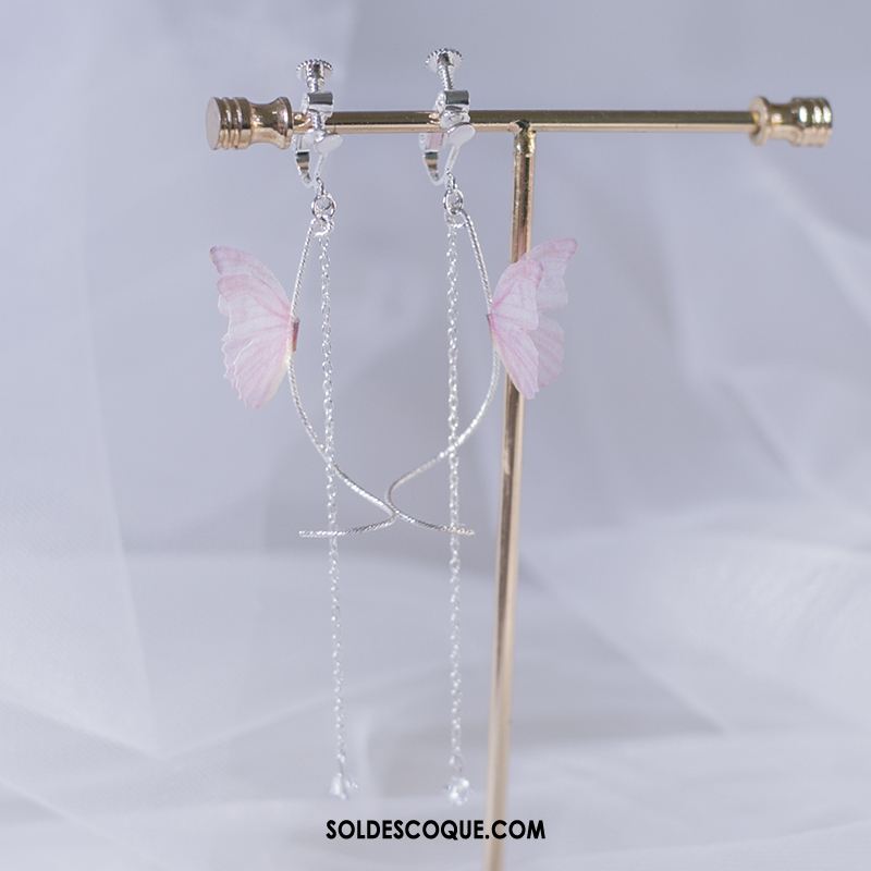 Boucles D'oreilles Femme Pure Argenté Été Papillon En Vente