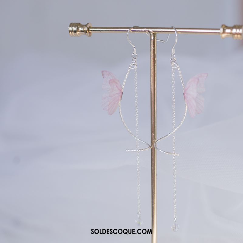 Boucles D'oreilles Femme Pure Argenté Été Papillon En Vente