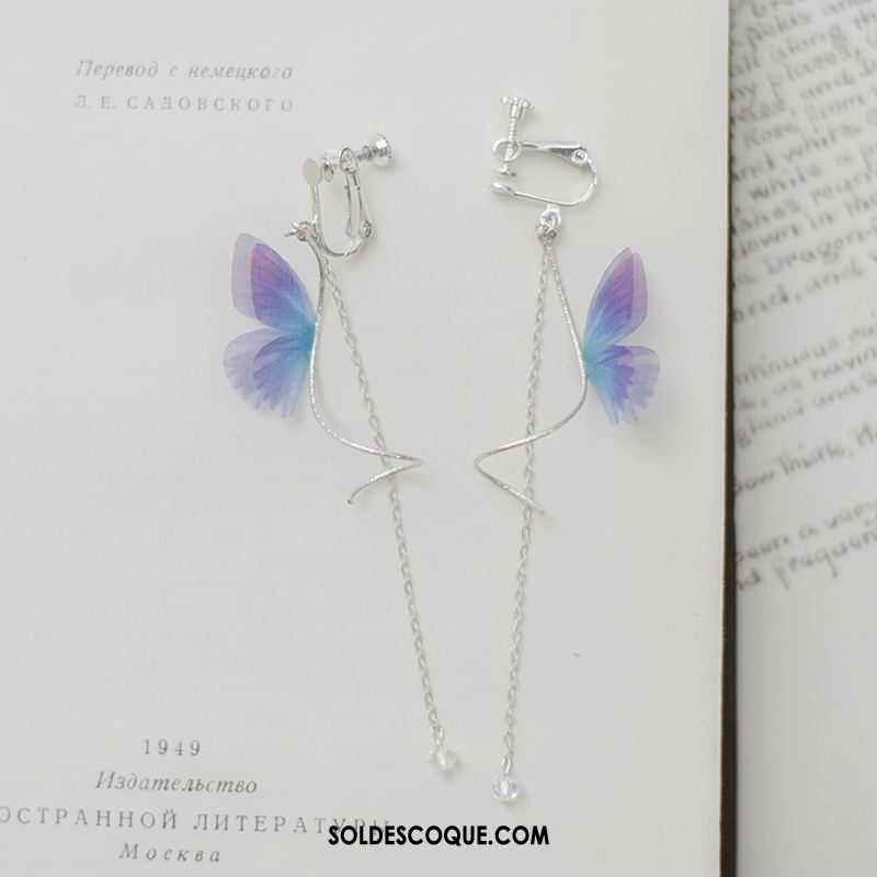 Boucles D'oreilles Femme Pure Argenté Été Papillon En Vente