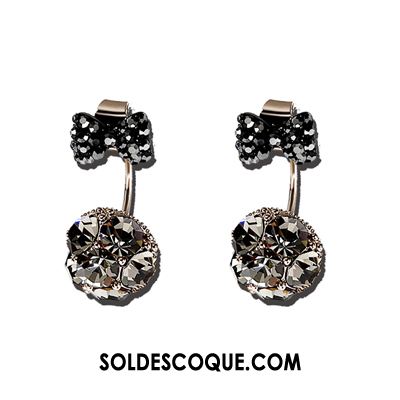 Boucles D'oreilles Femme Pure Tempérament All-match Noir Simple Soldes