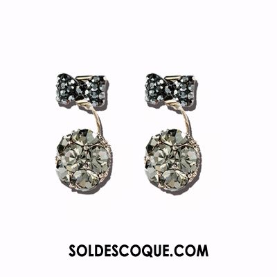 Boucles D'oreilles Femme Pure Tempérament All-match Noir Simple Soldes