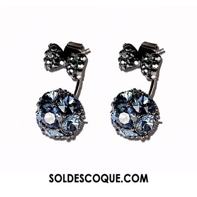 Boucles D'oreilles Femme Pure Tempérament All-match Noir Simple Soldes