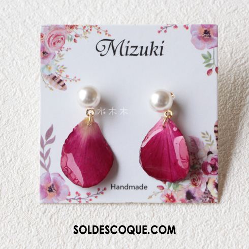 Boucles D'oreilles Femme Pétale Accessoires Cadeau D'anniversaire Rouge Bois En Vente