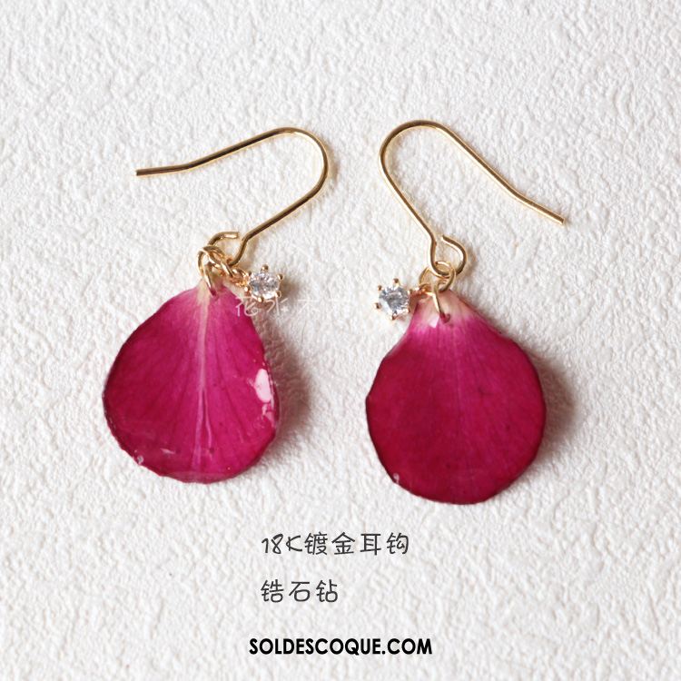 Boucles D'oreilles Femme Pétale Accessoires Cadeau D'anniversaire Rouge Bois En Vente