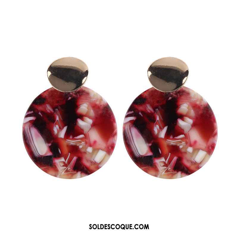 Boucles D'oreilles Femme Rouge Transparent Gros Couleur Rétro France