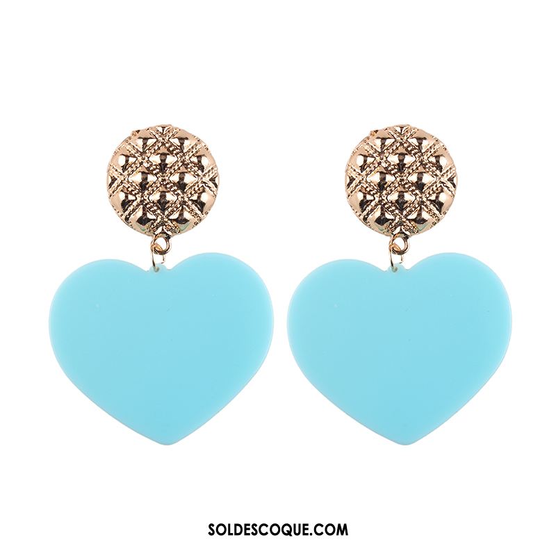 Boucles D'oreilles Femme Résine Cœur Ultra Bleu Foncé Couleurs De Bonbon Pas Cher