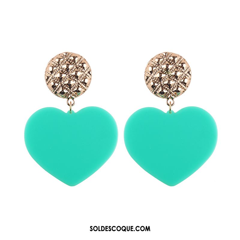 Boucles D'oreilles Femme Résine Cœur Ultra Bleu Foncé Couleurs De Bonbon Pas Cher