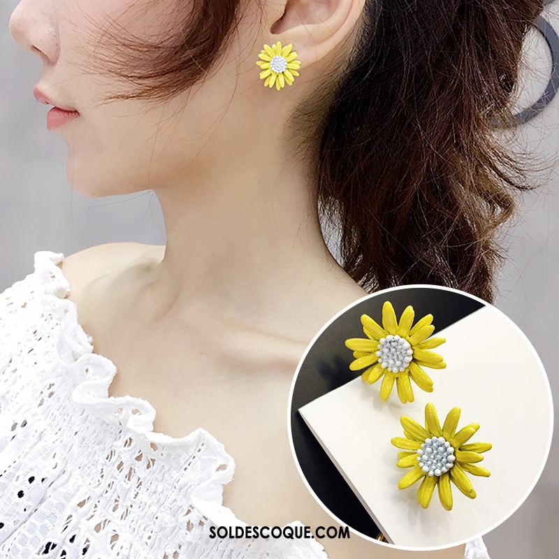 Boucles D'oreilles Femme Simple Accessoires Longue Section Fleurs Pendentif Soldes