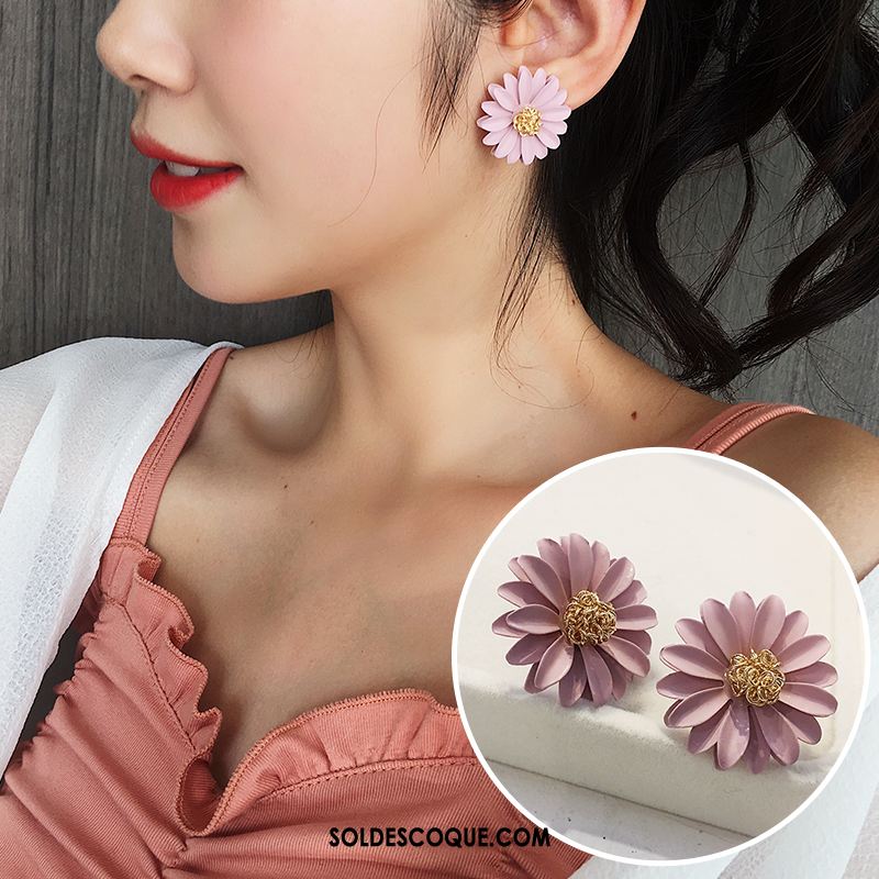 Boucles D'oreilles Femme Simple Accessoires Longue Section Fleurs Pendentif Soldes